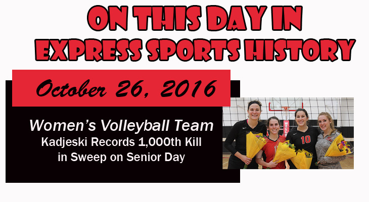 'On This Day' Kadjeski Records Kill No. 1,000 in Sweep on 2016 Senior Day