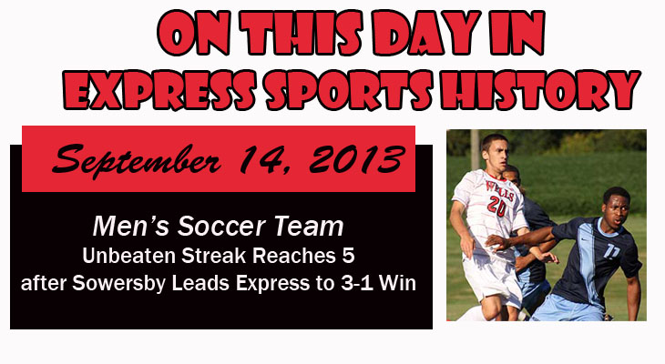 'On This Day' Sowersby Powers Men&rsquo;s Soccer Team&rsquo;s Unbeaten Streak to 5