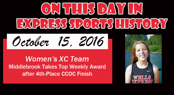 'On This Day' Middlebrook Earns NEAC Weekly Award after Finishing 4th in CCOCs